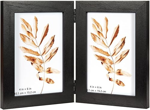 Hogaryo Marco de fotos de collage de 11 x 14 pulgadas (1 unidad, negro) con cinco pantallas de fotos de 4 x 6, marcos de fotos de madera de vidrio