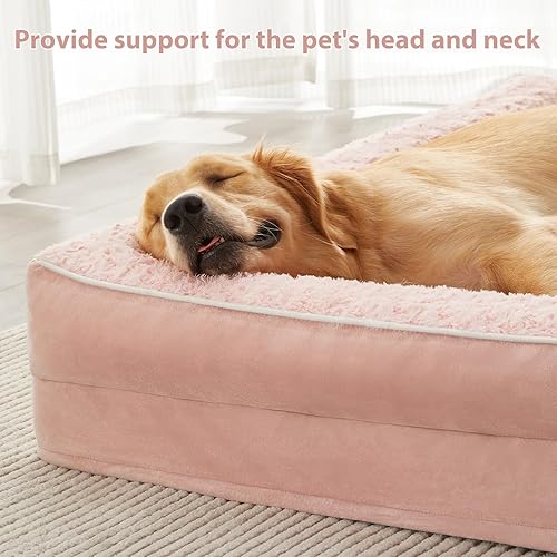 Vista 50 de BFPETHOME Camas ortopédicas para perros extra grandes, sofá impermeable XXL con lados, parte inferior antideslizante y espuma de espuma para huevos