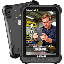 DORLAND EX Pad07 4G Industrial Intrinsically Safe ATEX Explosion-Proof Zone 2 Tablet, IP67, 8 inch 19201200 IPS Screen, Android 13 Tablet, Octa-core, 8GB+128GB, 9000mAh, Wi-Fi & Bluetooth & NFC & GPS