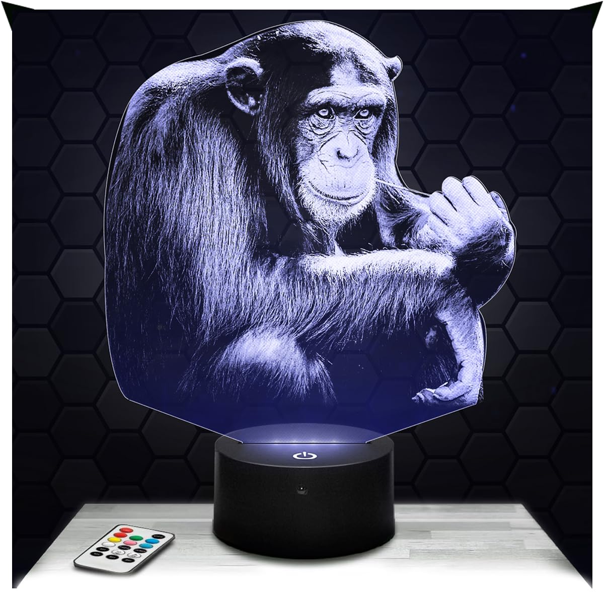 Lampephoto.fr - Chimpanzee Animal Monkey 3D Lamp Decoration, Gift idea for Men and Women, Chimpanzee Object, Adult Night Light, Bedroom Decoration. Original Christmas, Gift idea for Men and Women — image 1
