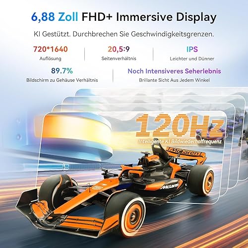 Miniatura 4 de Blackview Shark 6 teléfonos Android desbloqueados 5G (2025), teléfono celular Android 15 desbloqueado, pantalla de 6.88 pulgadas 120Hz, 12 GB+128