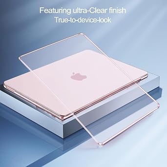 MOSISO Compatible with MacBook Neo Case 13 inch 2026 A3404 A18 Pro Chip | Crack & Scratch Resistant Cover Protective Ultra-Thin Hard Shell & Keyboard Cover & Screen Film & Type C, Crystal Blush