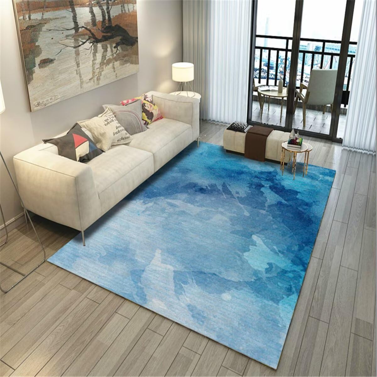 Tapis exterieur enfant bleu pour aménager un balcon ou un grand salon