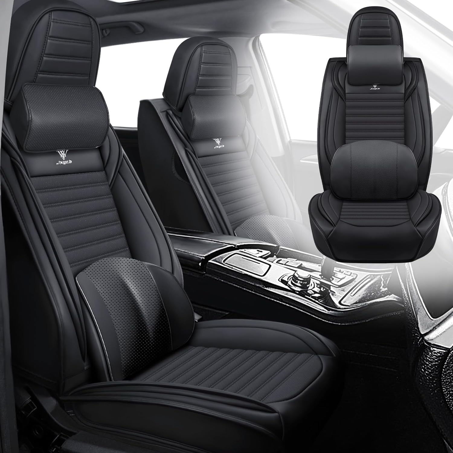 Car Seat Covers Compatible with Toyota Rav4 1999-2026 Leather Seat Covers Comfortable, Airbag Compatibility, Waterproof, Durable, Easy to Clean, for Cars SUV(2 Pcs Front, Black Red)