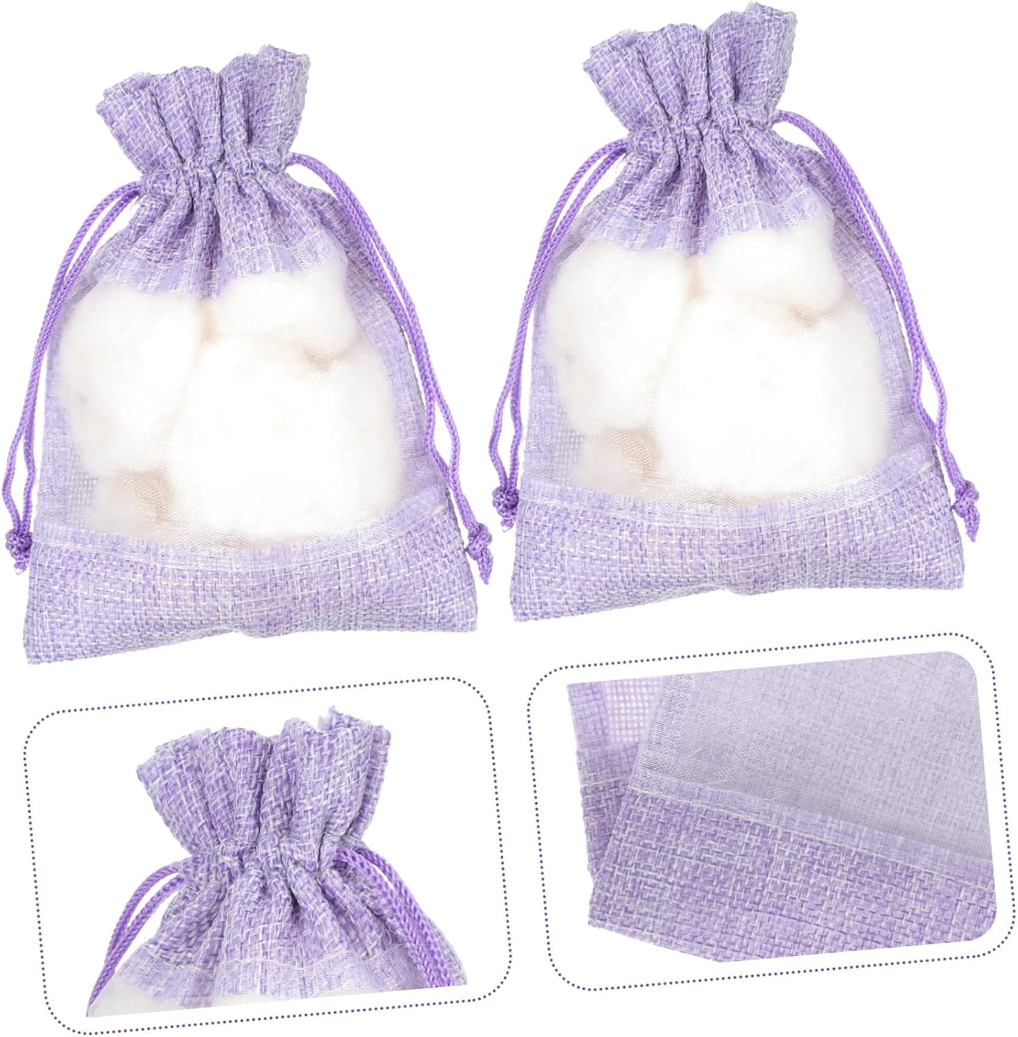Cabilock 10Pcs Empty Lavender Sachet Bags Spice Pouches with Drawstring Scented Storage for Closet Office More for Fragrance Purification