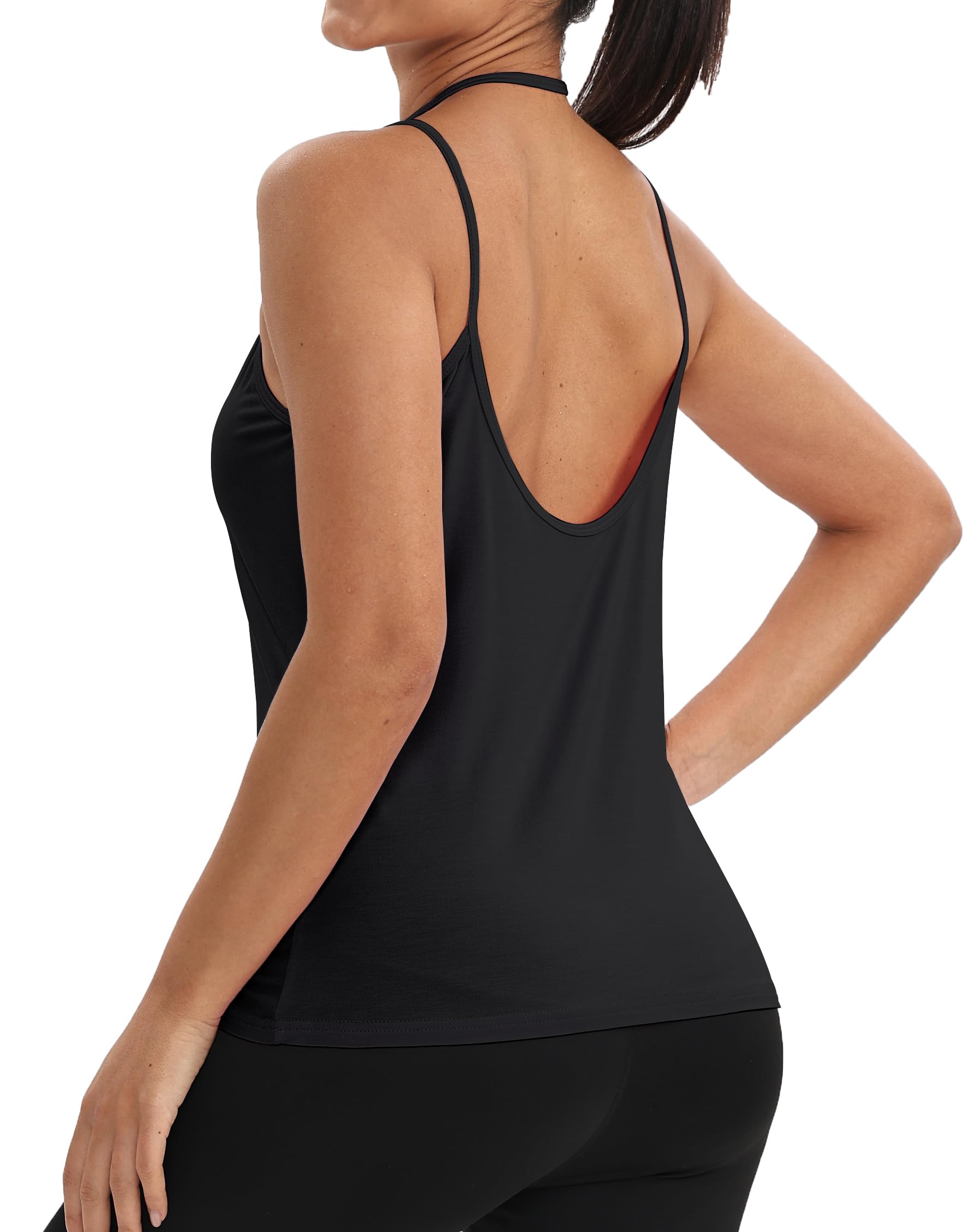 Mippo Workout Tops for Women Open Back Athletic Running Tank Tops Sleeveless Breathable Gym Yoga Tennis Shirts