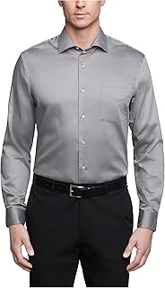 Van Heusen Men's Dress Shirts Regular Fit Lux Sateen Stretch Solid