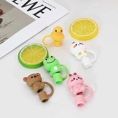 Miniatura 5 de Stanley - Bonita tapa de popote de silicona de 0.394 in, 0.4 pulgadas, compatible con vasos Stanley de 30 y 40 onzas con asa, a prueba de polvo,