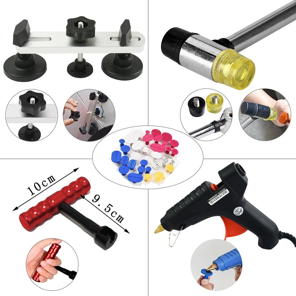 Promo 40% OFF Furuix Car Dent Remover Paintless Dent Repair Kit/Paintless Dent Removal Rods Dent Puller Dent Lifter Paintless Dent Repair Light Slide Hammer Dent Glue Kit