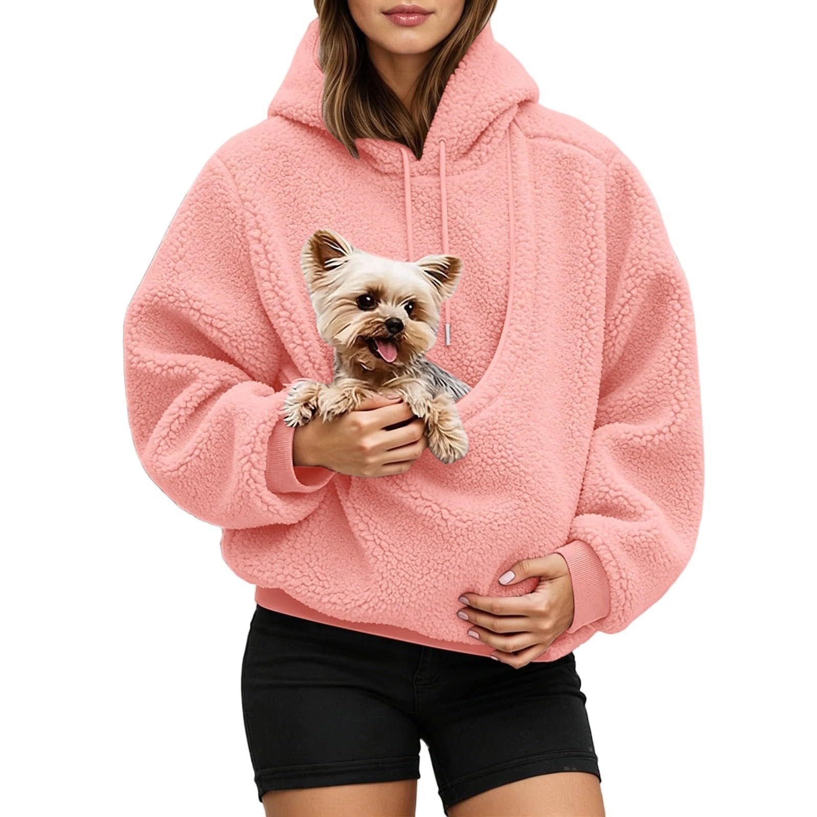 Pet Pouch Hoodie Oversized Pullover for Cats and Small Dogs
