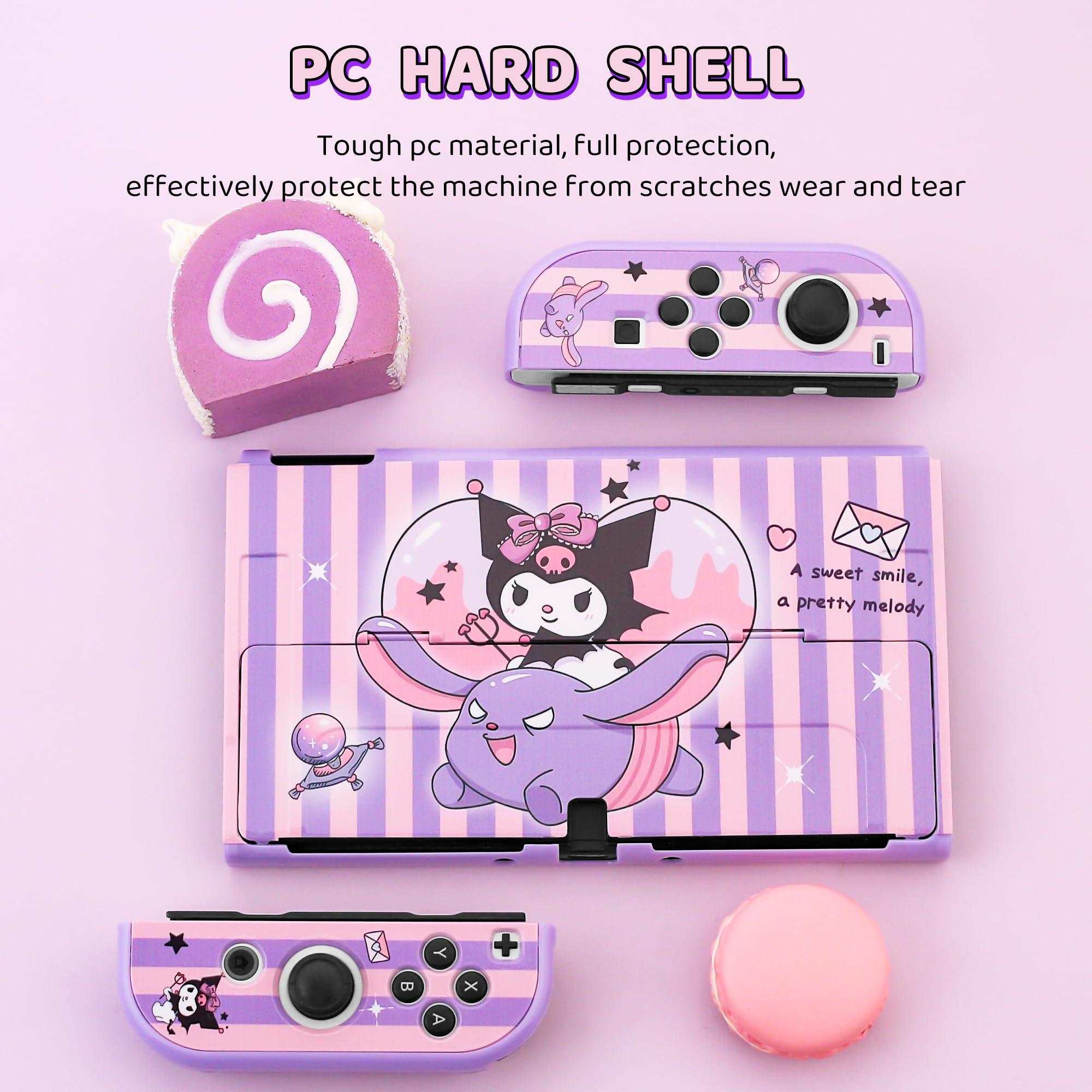 Amazon.com: HYPERCASE Cute Switch OLED Carrying Bag Purple Bunny