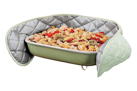 LAMINET 2 Pocket Heat Resistant Xtra Long Double Oven Mitt Pot Holder - Celery Green