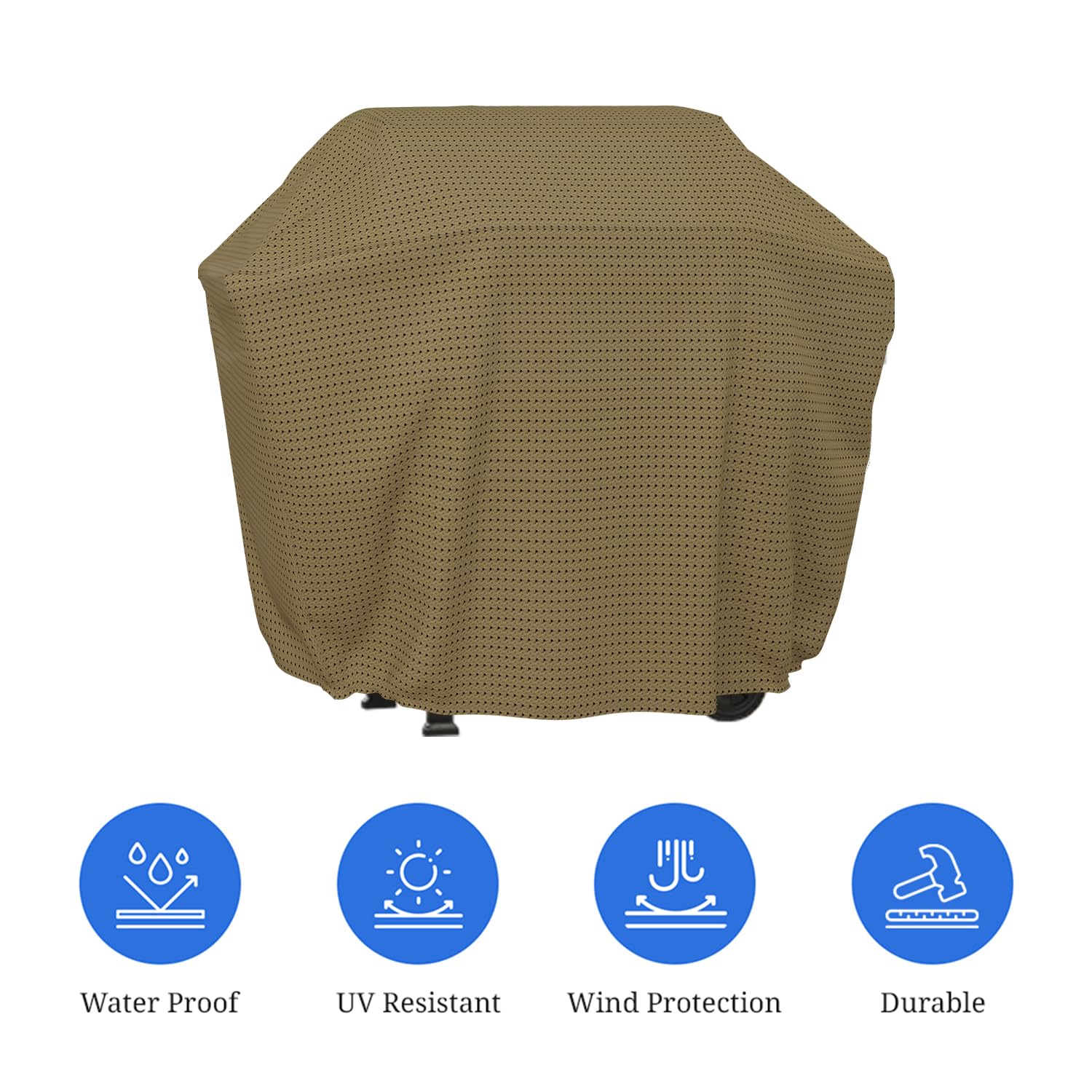 Covers & all Duro Pro - Funda para parrilla de barbacoa con elástico, tela no tejida transpirable de 160 g/m², impermeable, resistente a los rayos UV, ideal para interiores y exteriores (58 pulgadas