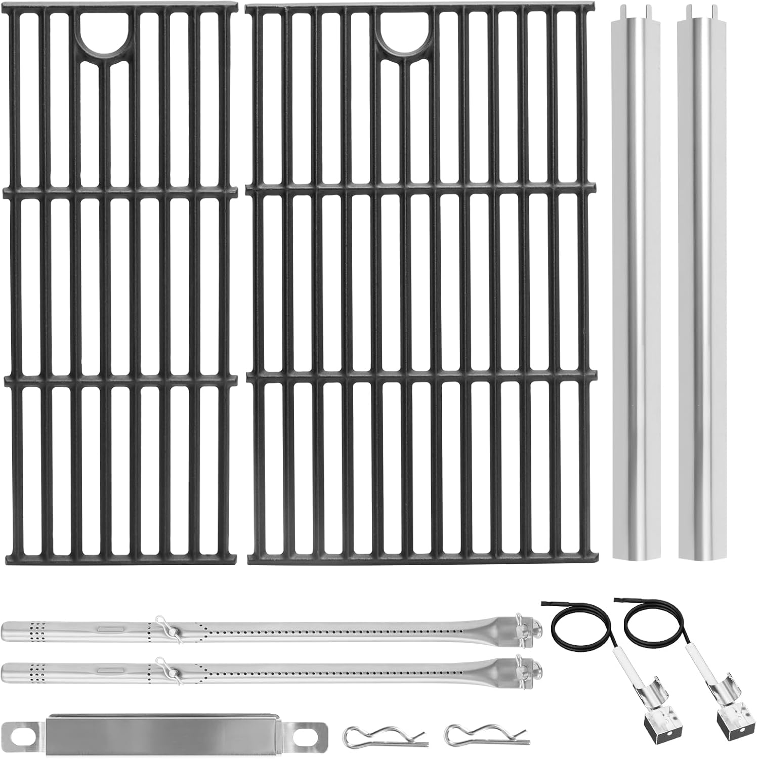 Grill Replacement Parts for Charbroil Performance 2-Burner Gas Grills 463630021 463660421 463630422 463660021 463655621 463655021 463655421 17" Cooking Grate Grill Burner Heat Plate Crossover Tube Kit