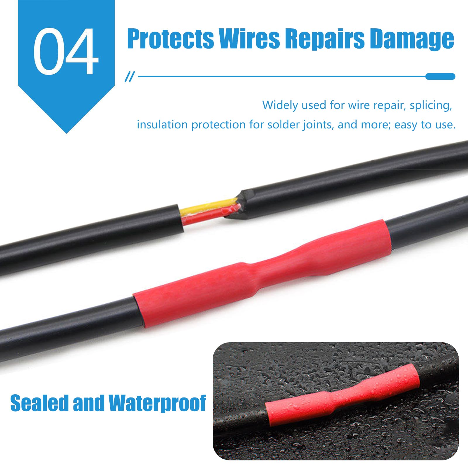 Rurka termokurczliwa PE, czerwona, klej 3:1, 15,4-39 mm