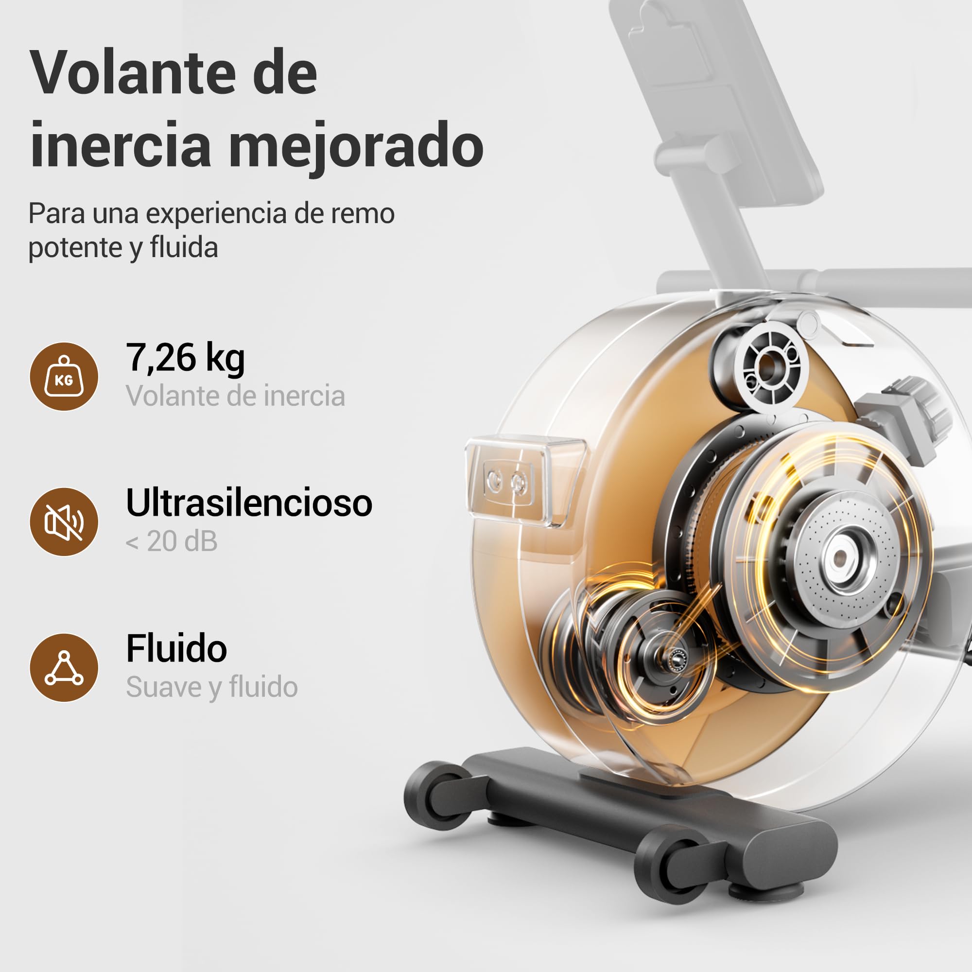 UMAY Máquina de Remo para Casa, 16 Niveles de Resistencia,con App