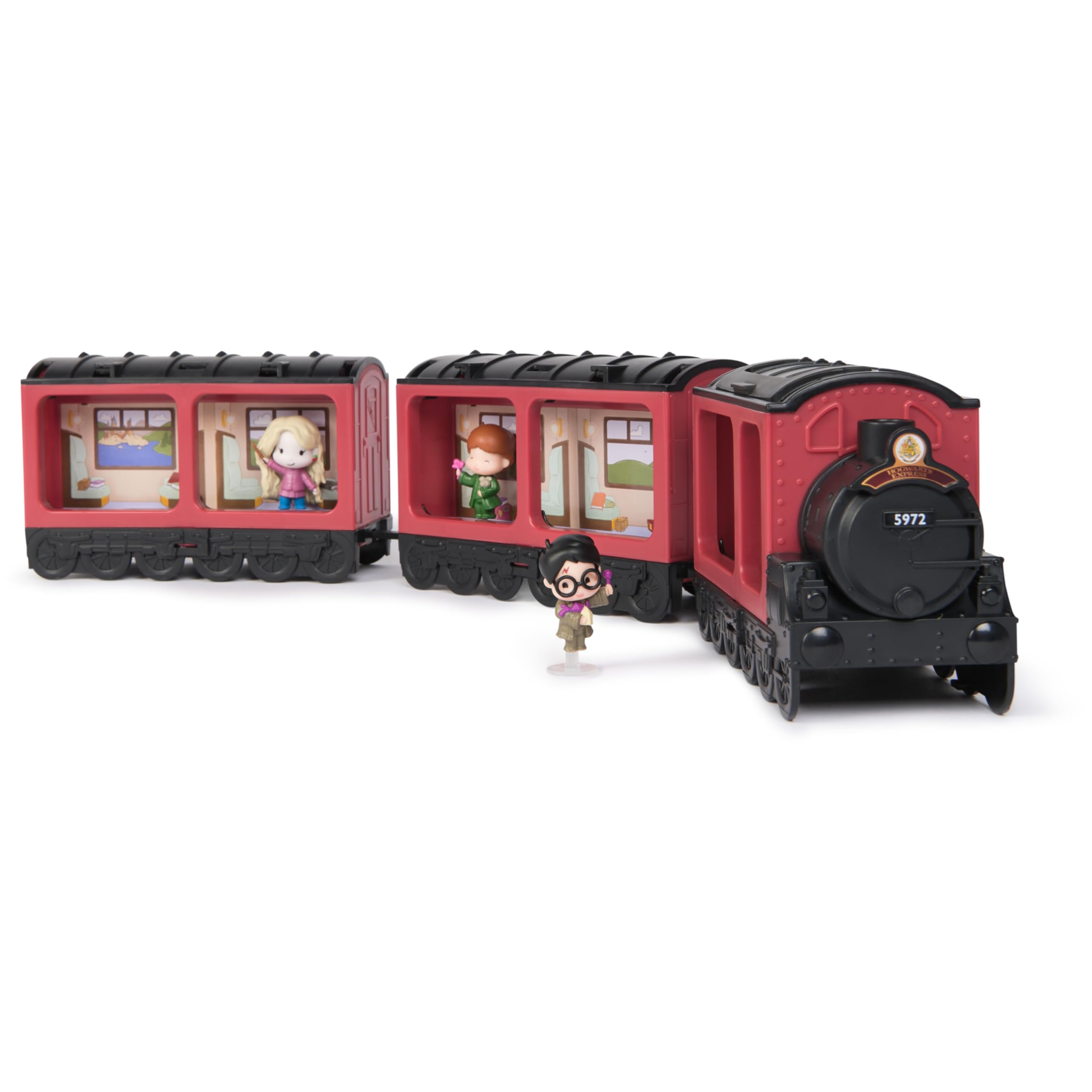 Wizarding World Harry Potter – Hogwarts Express Momenti Magici S5-3 Bambole Figure articolate con 3 carri, personaggio Harry Potter – Giocare ed esporre – Giocattolo per bambini 6 anni e +