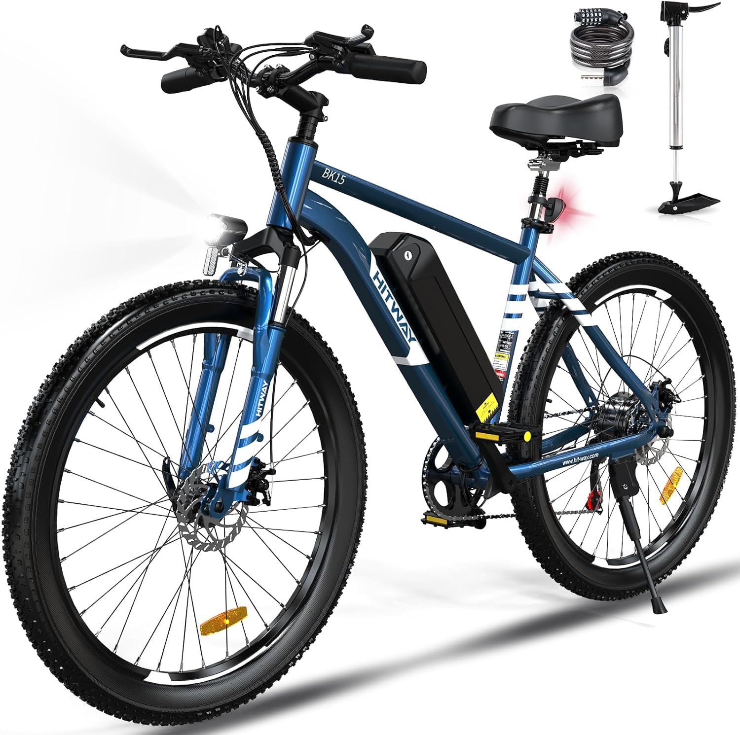 HITWAY Vélo Électrique, 26 * 3.0/4.0 Pouces VTT Électrique avec Batterie au Lithium Amovible 48V15Ah, Ville E-Bike avec 7 Vitesses, Moteur 250Wh, Autonomie 45-80km pour Adulte