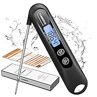 Vista 1 de Termómetro digital de carne – Termómetro de comida de lectura instantánea 2S con luz de fondo, sonda plegable para pavo, barbacoa, parrilla
