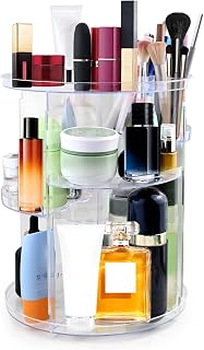 Organizador para maquillaje, giratorio 360°, contenedor para cosméticos, organizador de tocador, organizador multifuncional con 5 niveles ajustables para dormitorio, baño