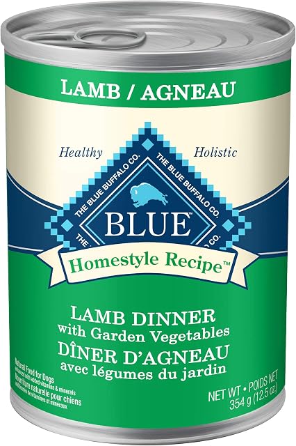 Blue Homestyle recette dîner d'agneau nourriture humide naturelle pour chiens 354g boîte (paquet de 12)