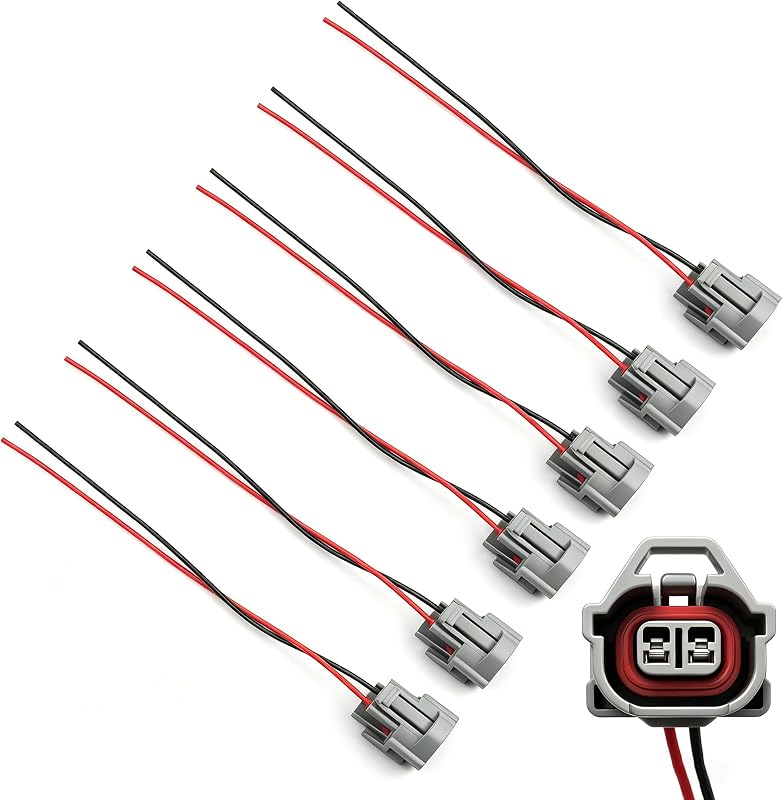Conector para Bico Injetor HiSport EV1 EV6 EV14 com Chicote de 2 Fios – Kit com 6 unidades