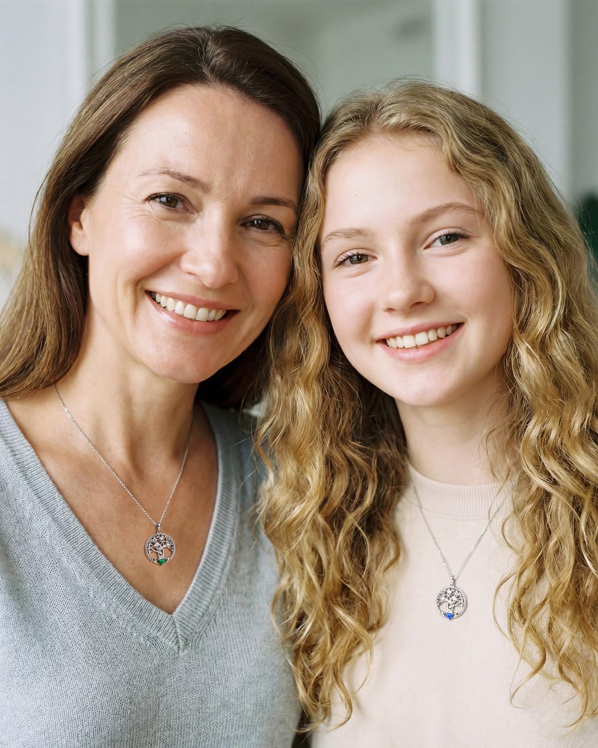 Birthstone Tree of Life Necklace for Women, 925 Sterling Silver Family Tree Pendant, Dainty Jewelry Birthday Mother's Day Valentine's Day Gifts for Her Mom Wife, 18"+2" Adjustable - Image 5