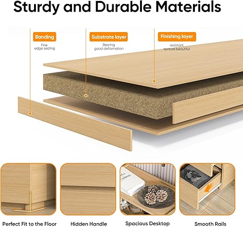 Miniatura 35 de furtble Cómoda apilable de 2 cajones, cómoda pequeña para armario, mesita de noche moderna para dormitorio, mesa auxiliar con cajón de Classic