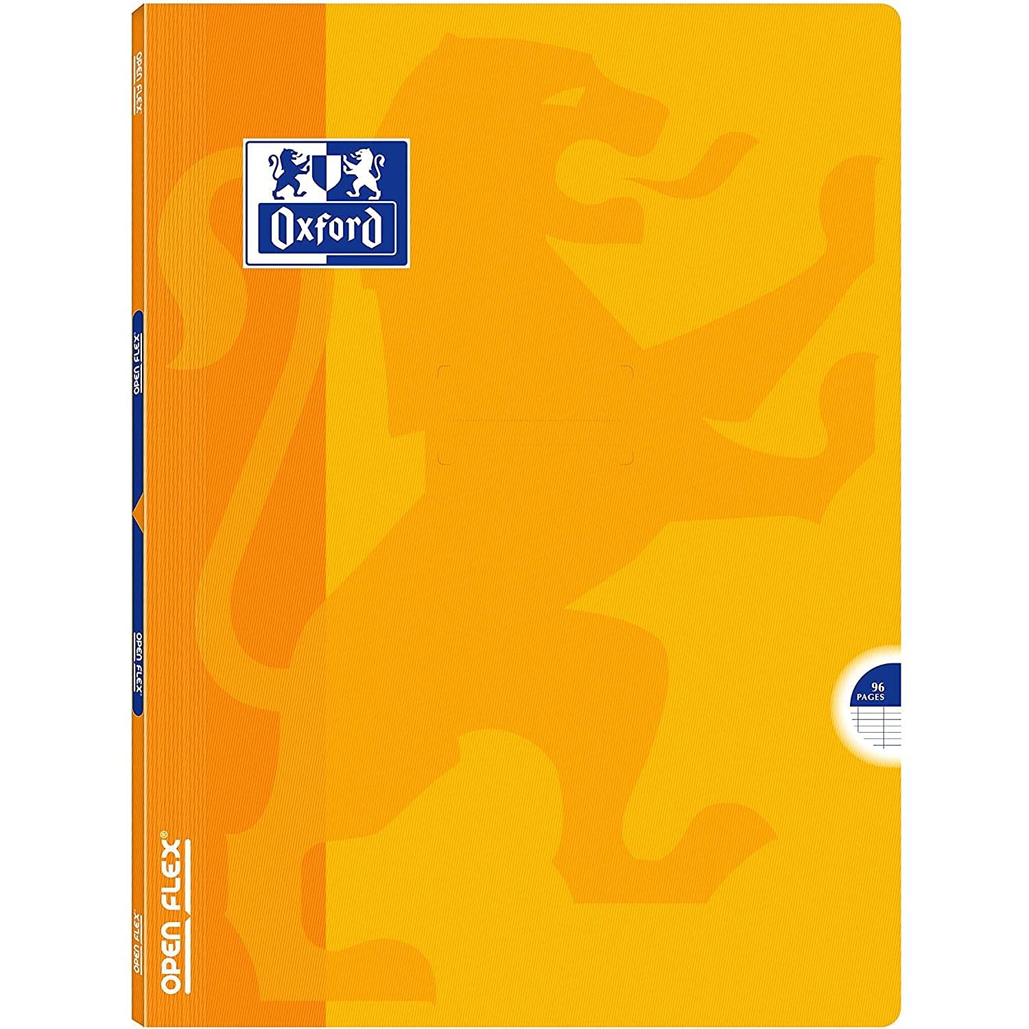 OXFORD Lot de 5 Cahiers OPENFLEX agrafé 24 x 32 cm 96 pages grands carreaux 90g jaune