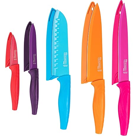 MICHELANGELO Colored Kitchen Knife Sets: Turn Cooking into a Rainbow of Delight
