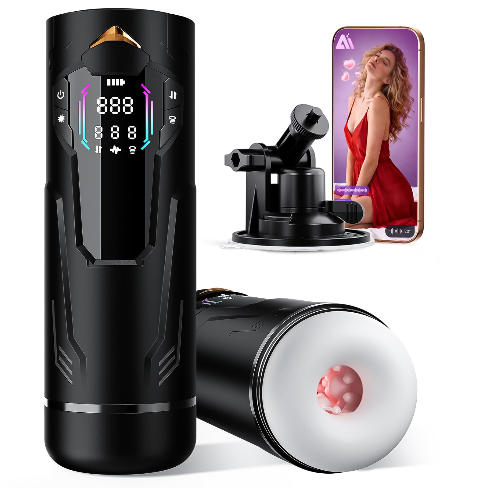 Sex Toys for Men Male Masturbator - AI APP Pocket Pussy Mens Sex Toy with 8 Sucking Thrusting