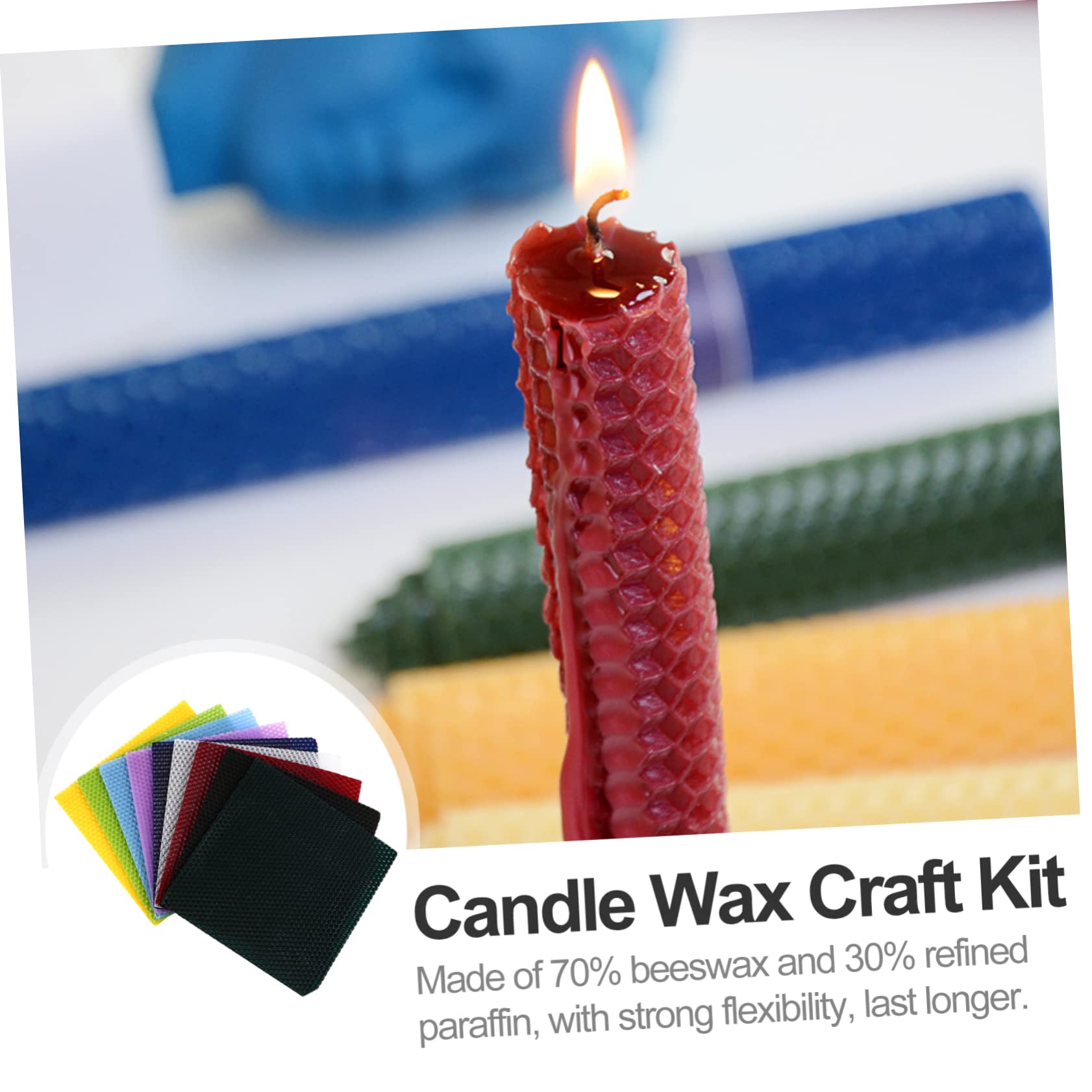 WEKAMOS 9 Pezzi Kit per Creazione Cera Api Fogli Cera Api per Progetti Creativi e Fai da Te per Feste e Celebrazioni Colore Casuale