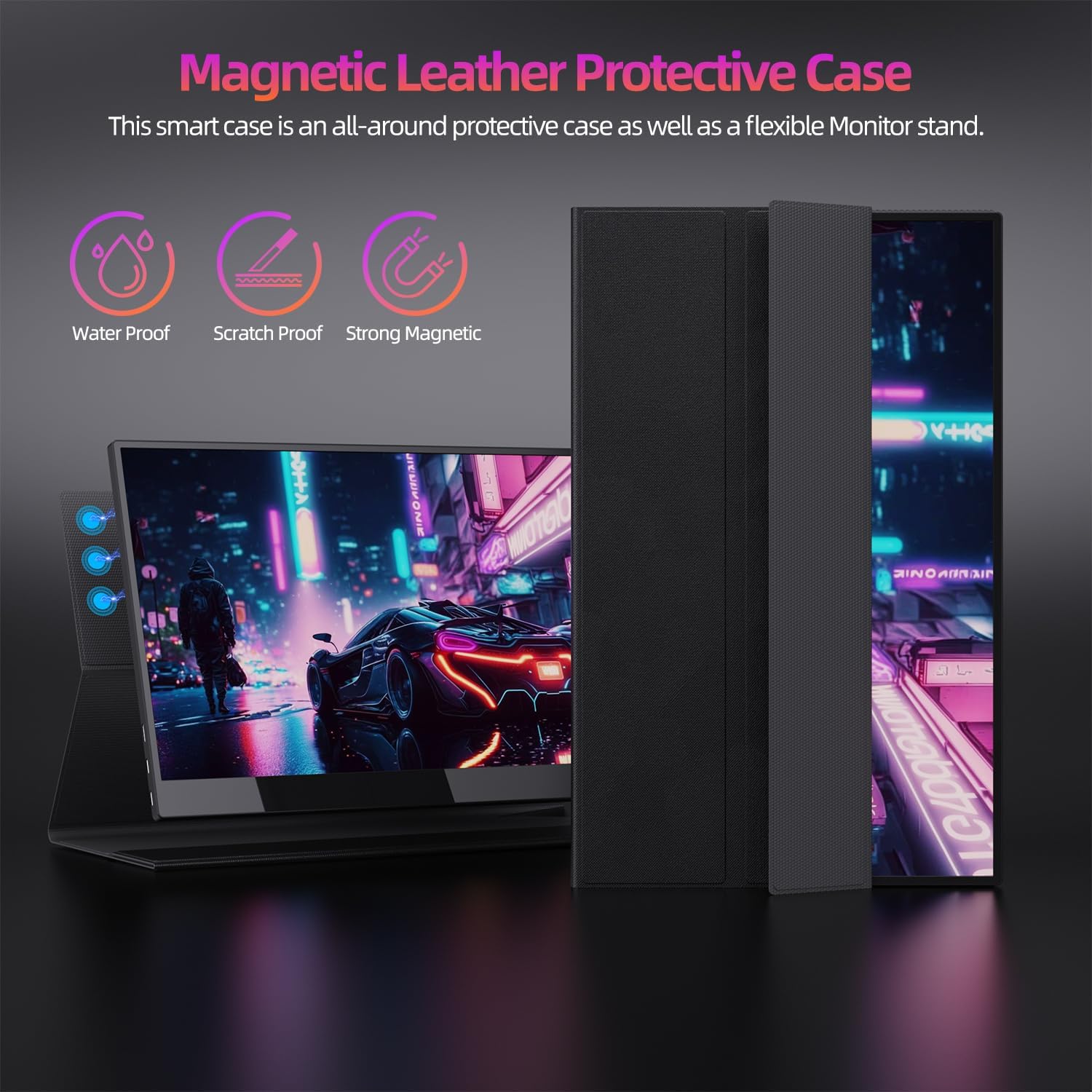 Bettdow monitor with magnetic leather protective case