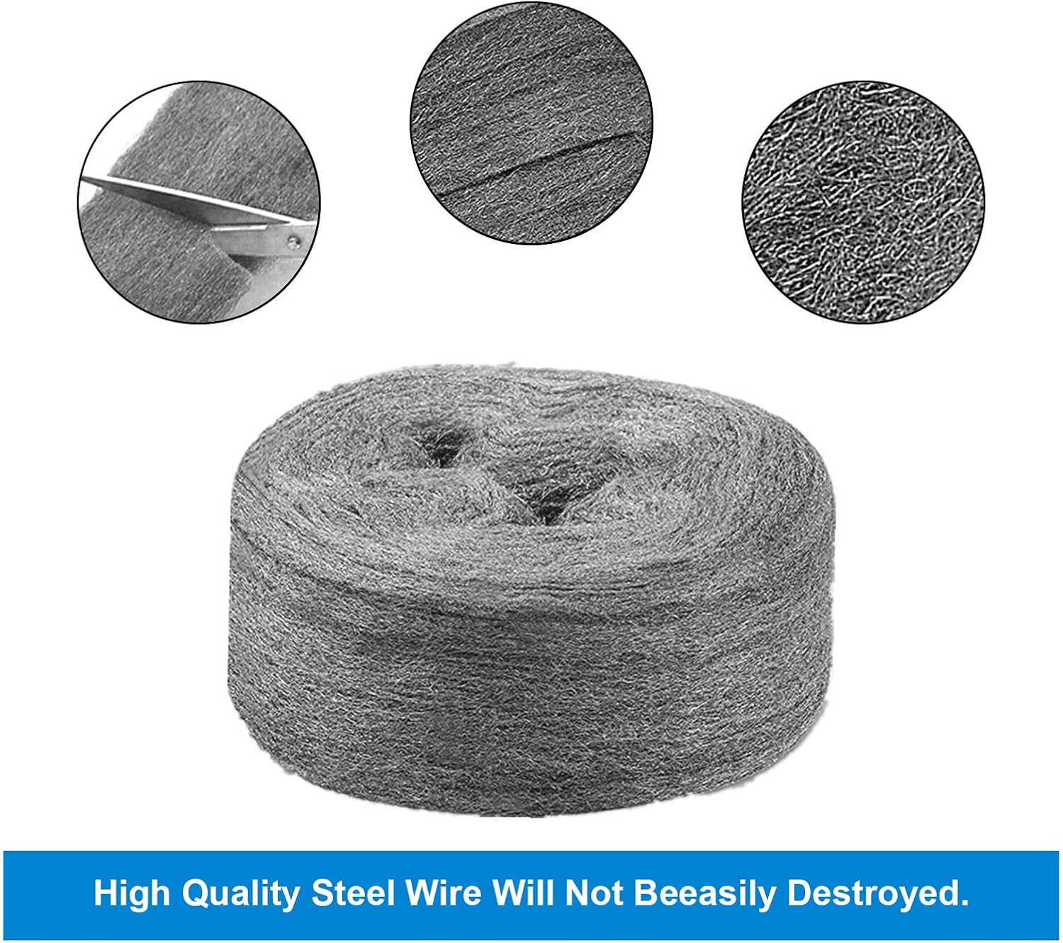 VIKSAUN Wire Wool Mice Steel Wool Rodent Control Fill Fabric Fine Wire