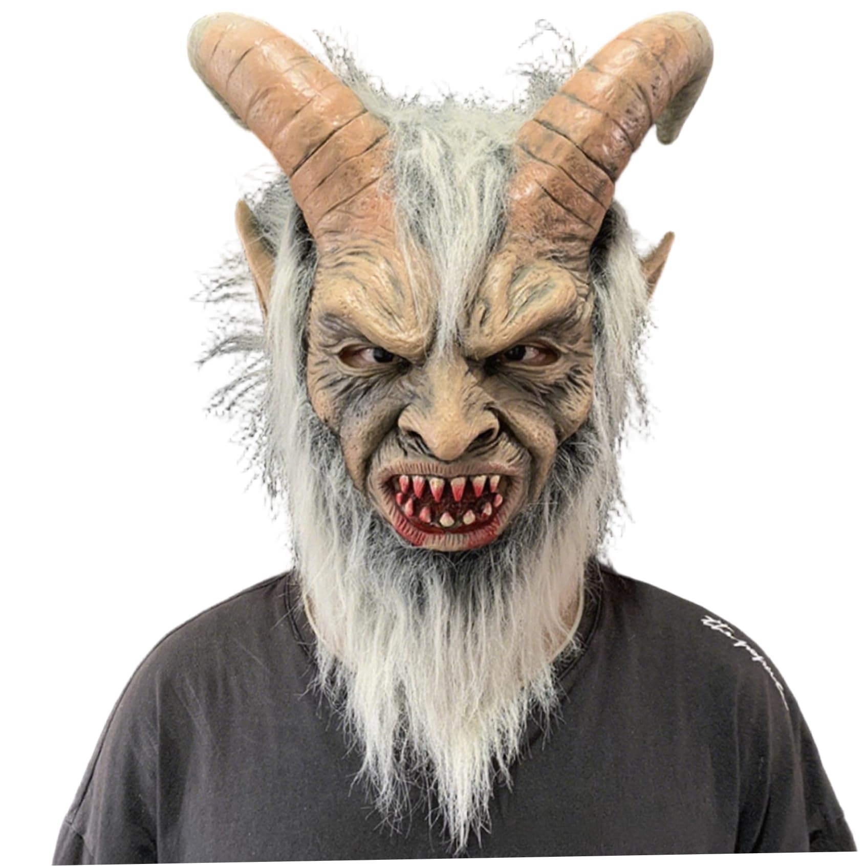 NASSMOSSE Halloween Mask Latex Full Head Demon Scary Mask Horror Halloween Props for Adults Masquerade Party Cosplay White