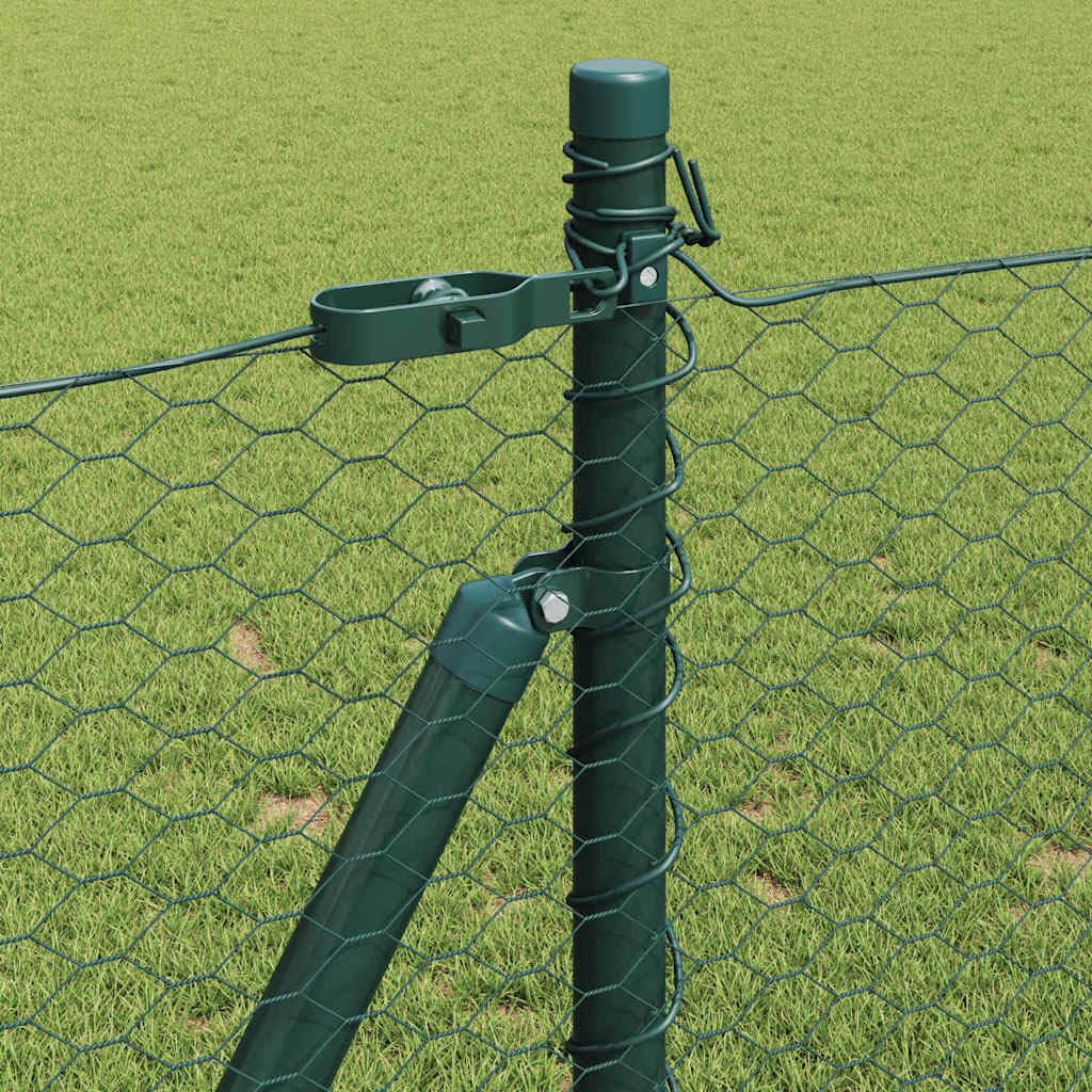 Poste de valla verde de acero y PVC, 1000 x 3,2 x 100 cm, resistente a la intemperie, anticorrosión, con 5 postes de hormigón, ideal para valla de jardín, privacidad, terraza, balcón, vallado