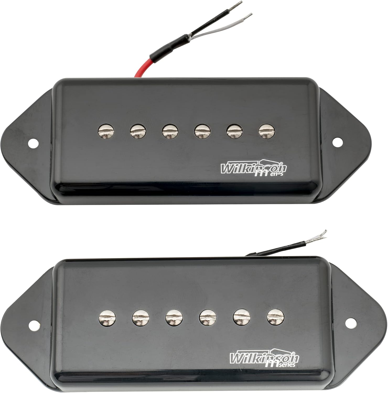 Wilkinson WO90 Low Gauss Iconic Ceramic P90 Dogear Single Coil Pickups Set for Les Paul LP SG Electric Guitar, Black