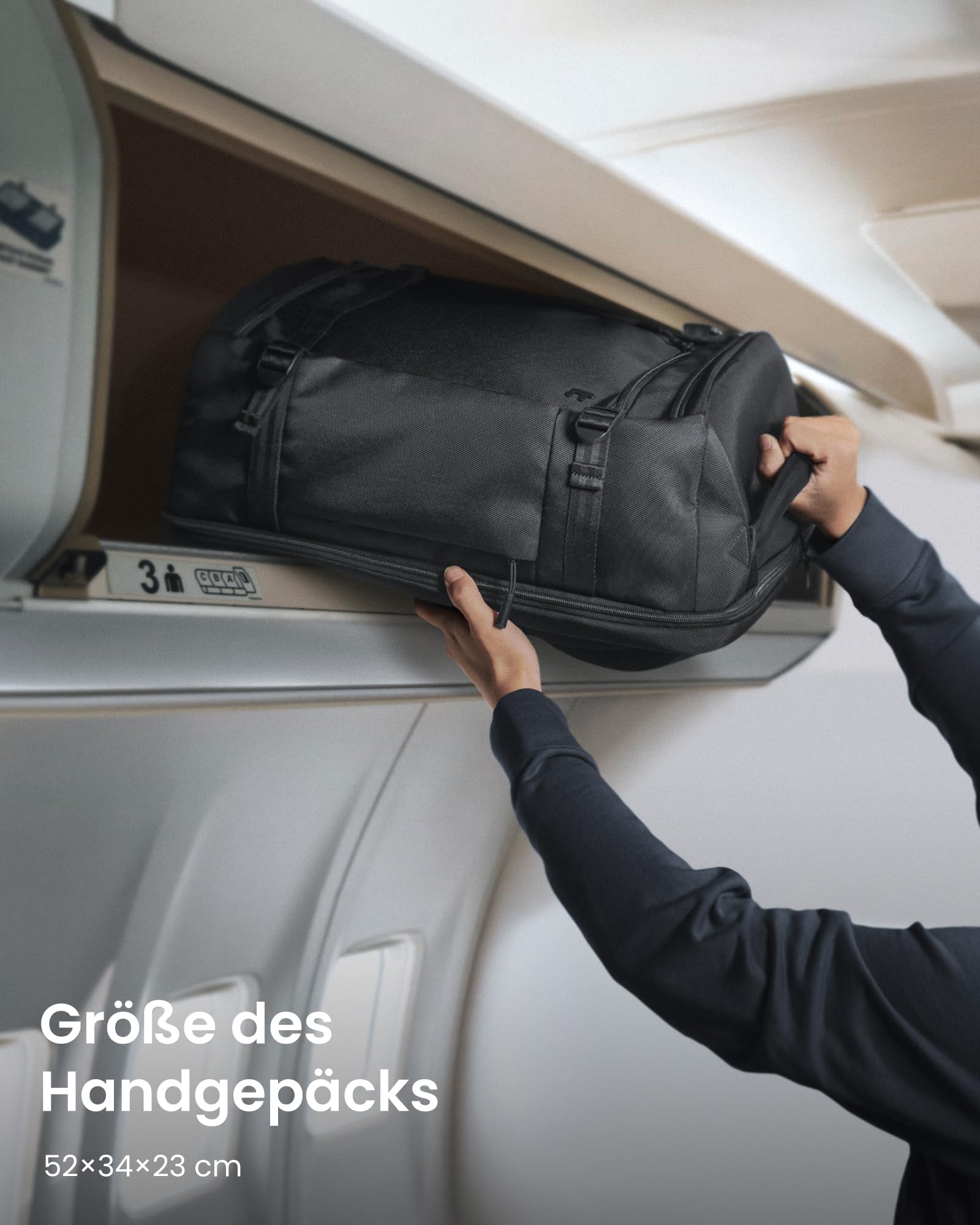 tomtoc 38L Reiserucksack, TSA Freundlich Handgepäck Rucksack Travel Backpack für 15,6-17,3 Zoll Laptop, Flug Genehmigt Rucksack Wasserdicht Reiserucksack Handgepäck Flugzeug für Reise Weekender Trip