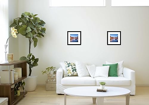 Miniatura 2 de Marco de fotos negro de 18 x 18 pulgadas con paspartú de 12 x 12 pulgadas, gran regalo, tapete para fotos o páginas de álbumes de recortes, incluye