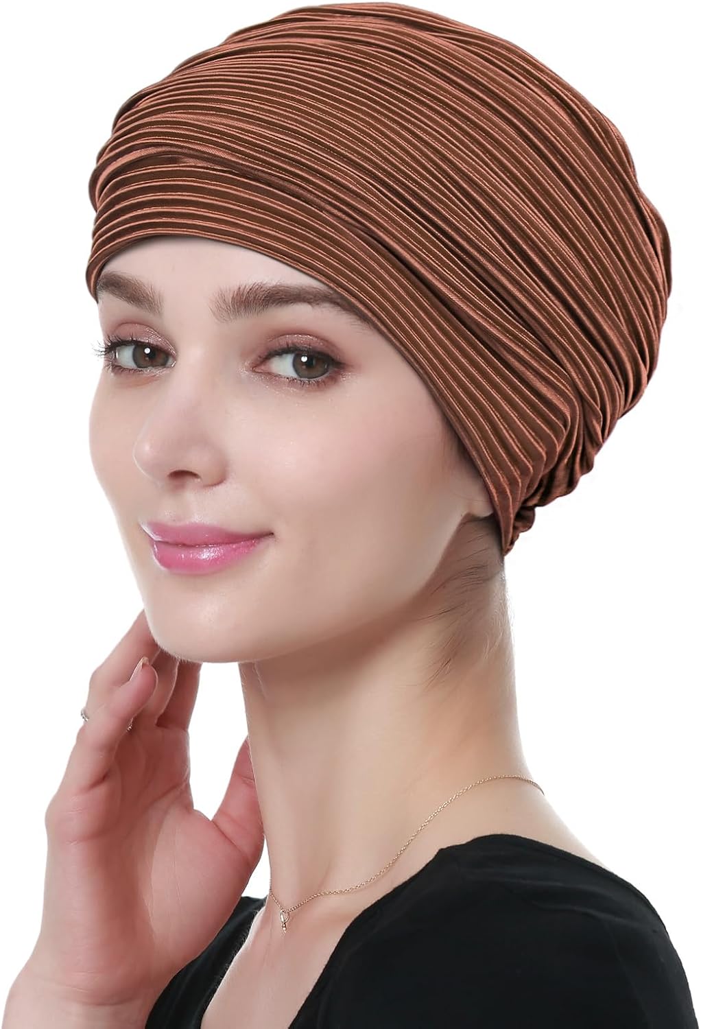 Alnorm Pleated Turban Classy Wraps Gifts Chemo Headwear for Women - Image 4