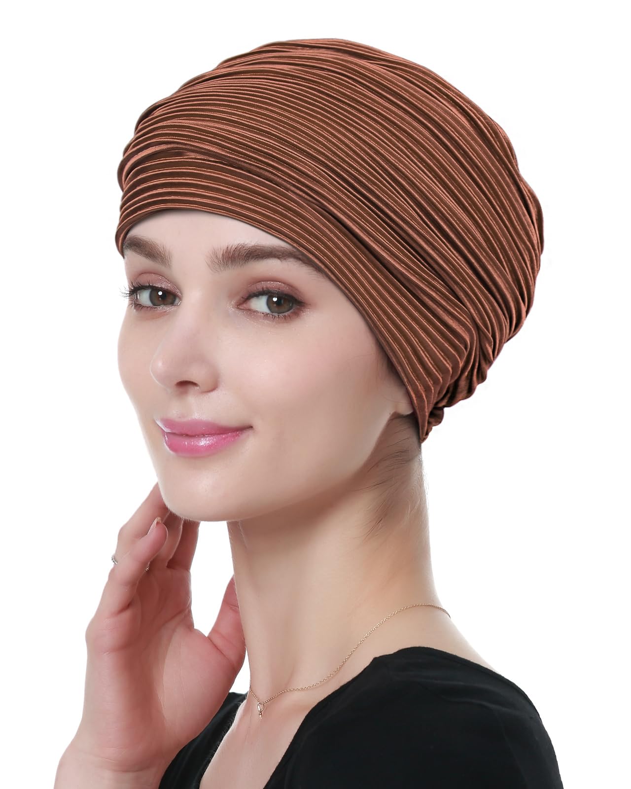 Alnorm Turbante plisado con clase, regalos de quimioterapia para mujer