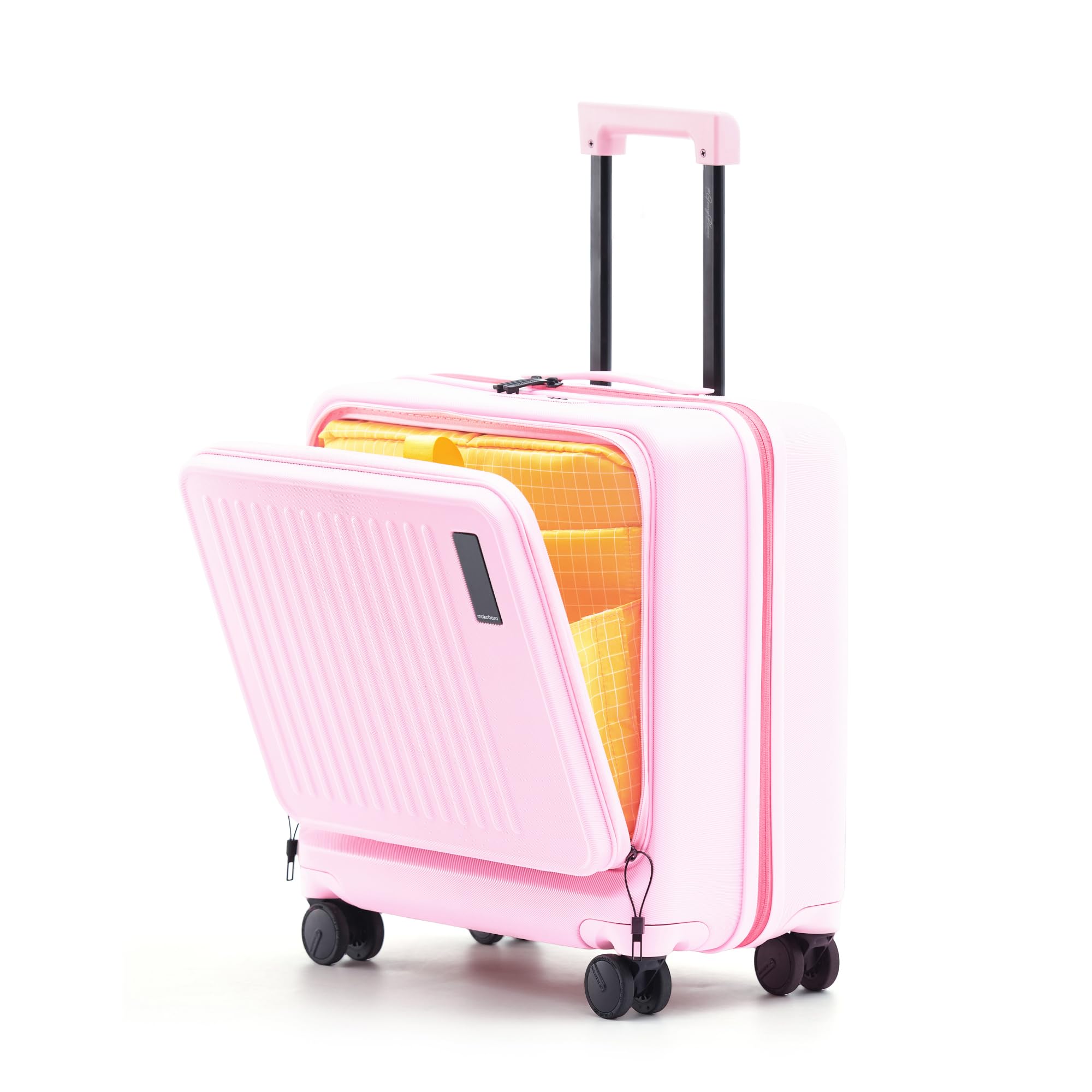 MOKOBARA Transit Cabin Overnighter 15.6 Inch Laptop Trolley 45cm 44L Pink | German Polycarbonate Hardshell Dedicated Tech Compartment TSA Combination Lock YKK Zippers 8 Silent Ninja Wheels 2 Days Trip