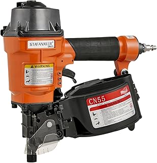 Update CN55 Siding Nailer for 1-Inch up to 2-1/4-Inch Nails, 15 Degree Coil Nail Gun with Bump Firing for Fast Nailing Speed, Coil Nail Gun for Pallets, Siding, Crating, Fencing, Decking