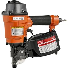 Update CN55 Pneumatic Siding Nailer for 1-Inch up to 2-1/4-Inch Nails, 15 Degree Coil Nail Gun with Bump Firing for Fast Nailing Speed, Coil Nail Gun for Pallets, Siding, Crating, Fencing, Decking