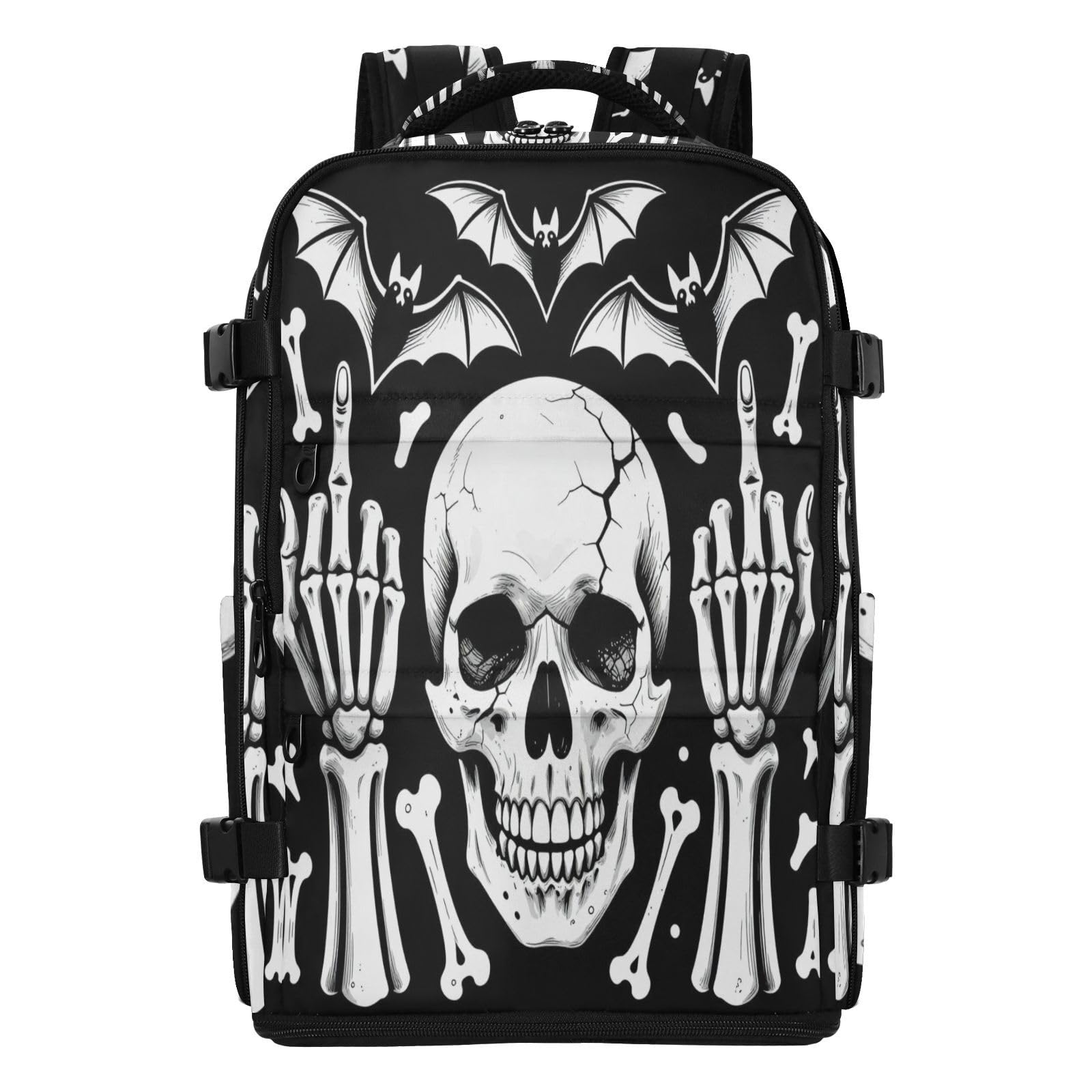 Zatwierdzony samolotem plecak podróżny 15,6 torba na laptopa dla mężczyzn do pracy | Stylowa torba biurowa Rock on Skeleton Hands 15,6 cala torba na laptopa do samolotów mochila para mujer 20L
