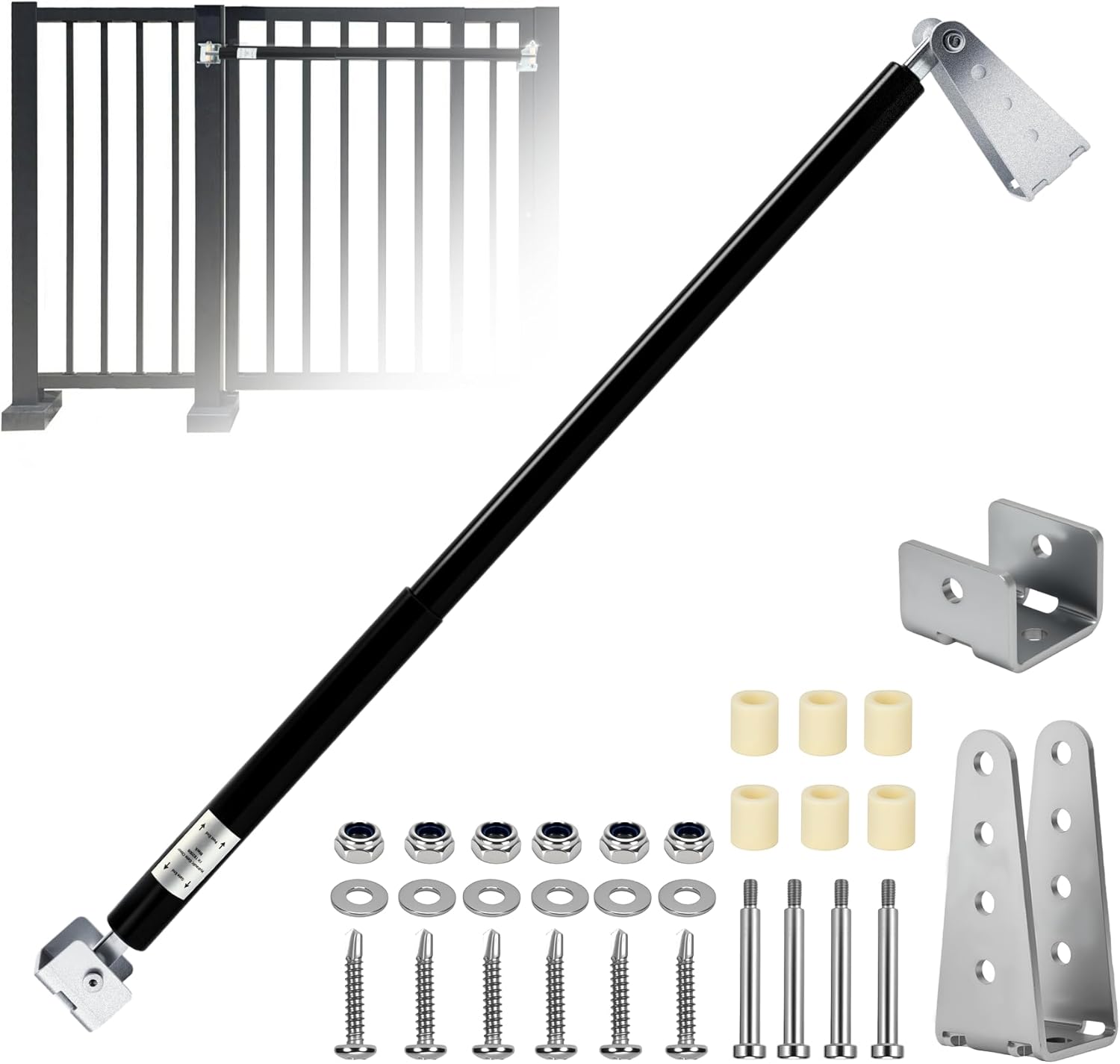 New TB200B Hydraulic Door Closer Kit, Heavy Duty Gate Closer for Farms, Ranches, Open Air Sports Fields, Home Yards, Opening Pressure: 4 to 9 lbs, Black