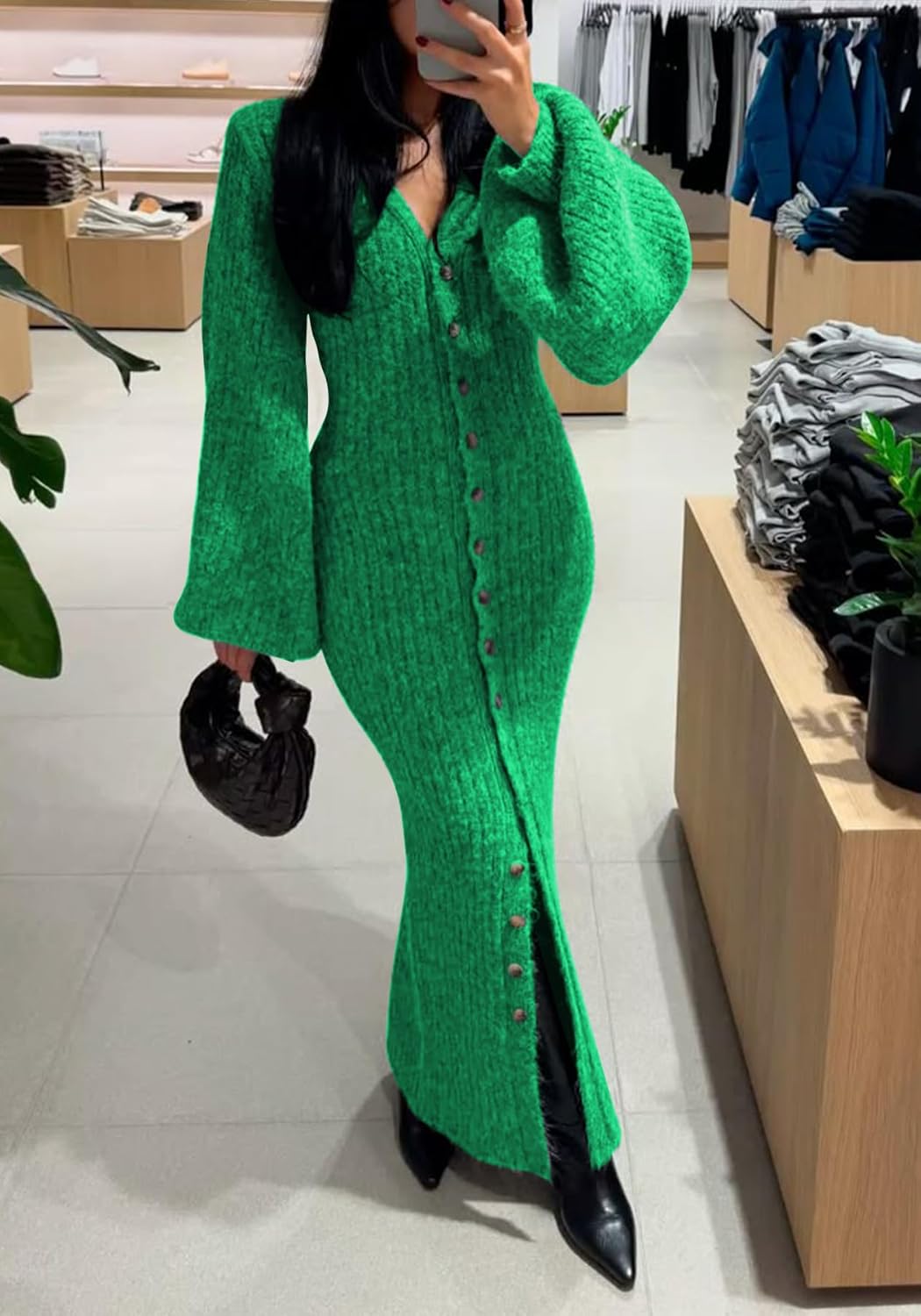 Unybwonn Long Cardigans for Women Chunky Cable Knit Duster Sweater Cover up Maxi Dress Long Sleeve Button Down Cardigan