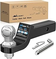 Nilight Trailer Hitch Ball Mount with 2" Ball, 7500 lbs Capacity, 2" Drop, Fits 2" Receiver - Includes Pin & Clip