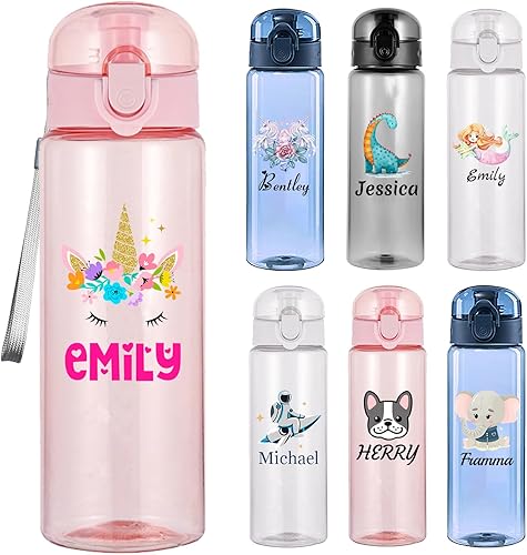 Miniatura 6 de Botellas de agua personalizadas de 26 onzas, botellas de agua personalizadas para niños, niñas, hombres, mujeres, escuela, botella de agua de