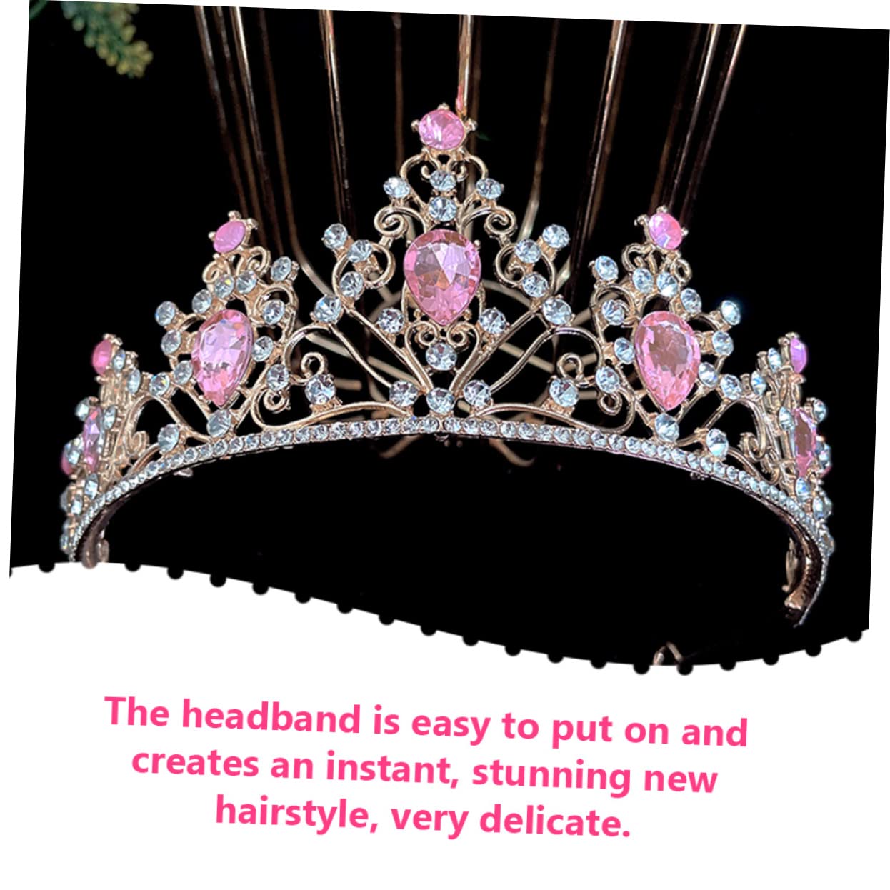 minkissy 2 piezas de corona de cristal con diamantes de imitación, accesorios para el cabello para niñas, accesorio para el cabello para mujeres, joyería para el cabello, corona de diamantes de